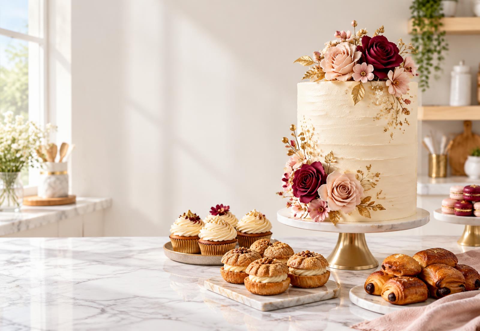 Celebration cake and fresh pastries at GloDes Cakes and Pastries